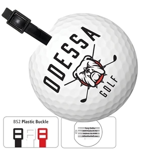 Jumbo Golf Ball Luggage Bag Tag with Printed ID Panel
