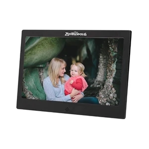 7" LCD Digital Photo Frame with Brushed Metal Finish
