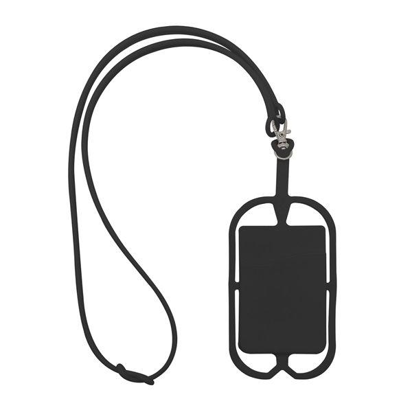 Silicone Lanyard With Phone Holder & Wallet - Image 2