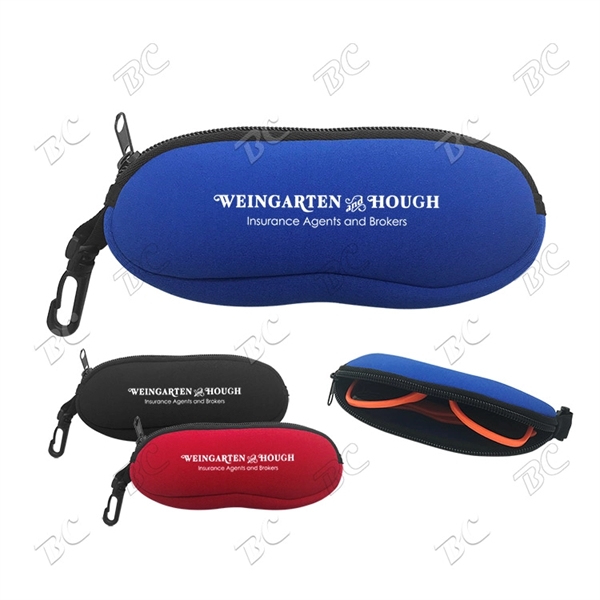 Zippered Eyeglass/Sunglasses Pouch with Carabiner - Image 1