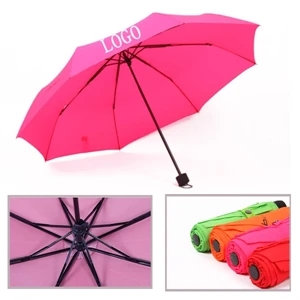 35"Monochrome Folding Umbrella, Tri-Fold 
