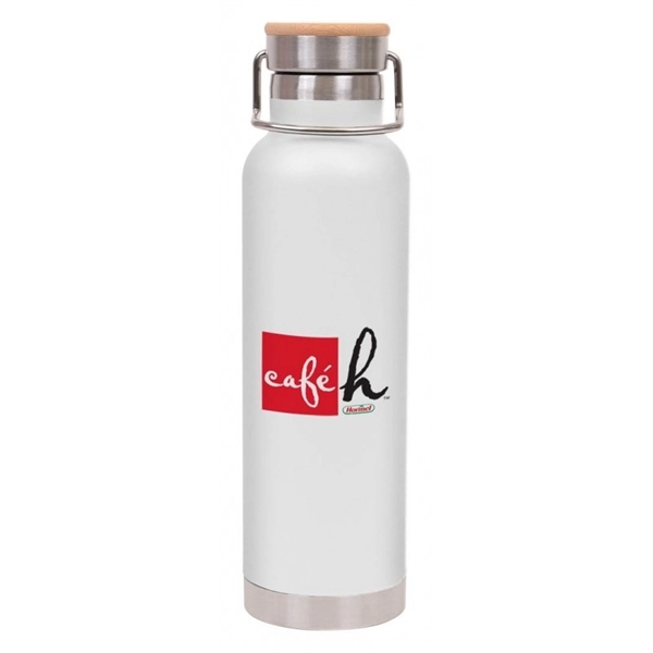 22 oz Double Wall Stainless Steel Bottle w/Bamboo Lid - Image 8