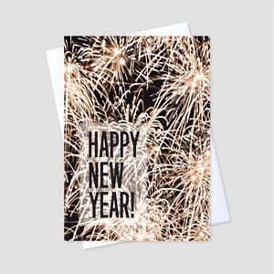 Fireworks at Night New Year Greeting Card