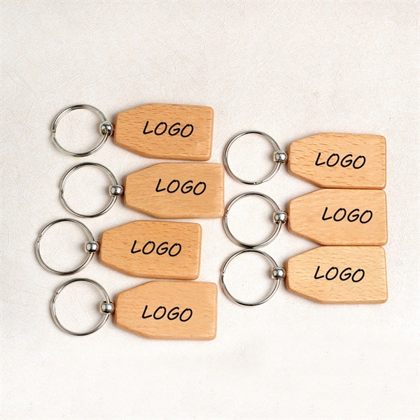 Creative Logo Wooden Keychain - Image 1