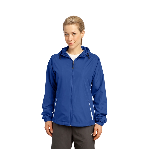 Sport-Tek® Ladies Colorblock Hooded Raglan Jacket - Image 3