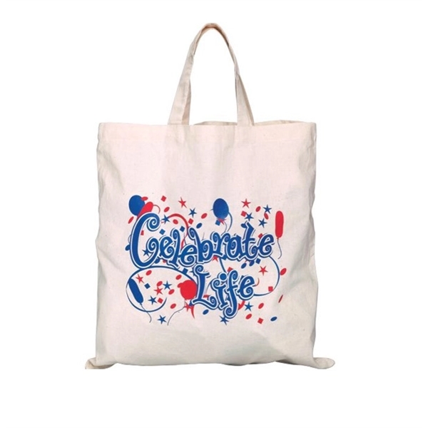 Canvas Tote Bags, Natural color 21" handle shopping tote bag - Image 1