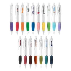 Two Tone Rainbow Curvy Plunge Action Pen