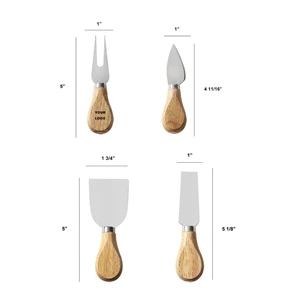 Stainless Steel Cheese Knife Suit Wood Hand