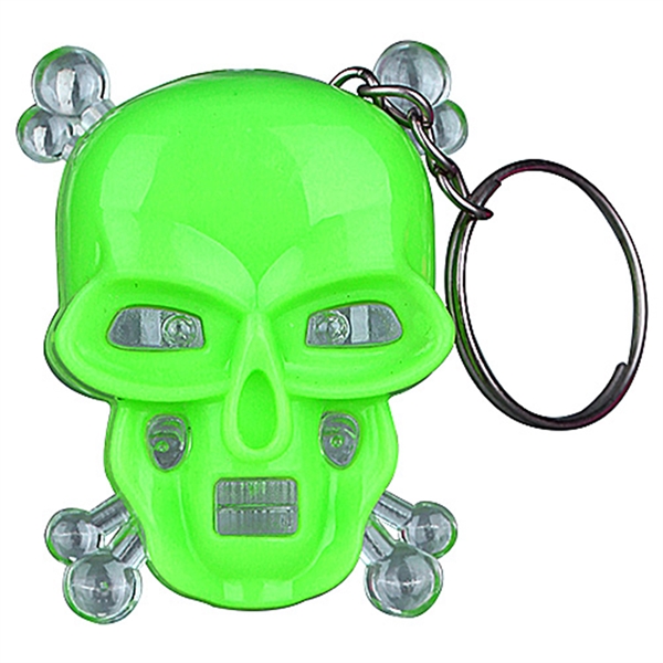 Skull Heads Shaped Flashlight w/ Key Chain - Image 3