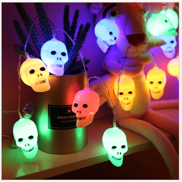Halloween Decor 3D Skull String Lights, Solar String Lights
