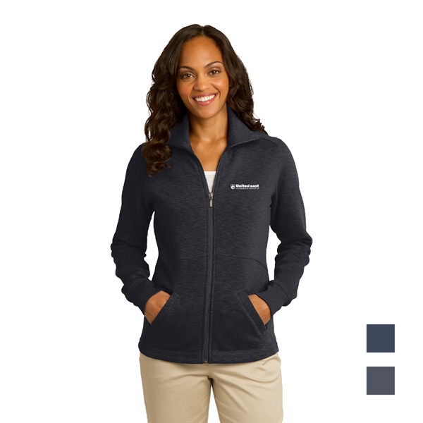 Port Authority® Ladies Slub Fleece Full-Zip Jacket - Image 1