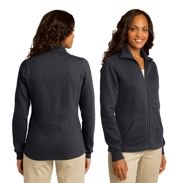 Port Authority® Ladies Slub Fleece Full-Zip Jacket - Image 2