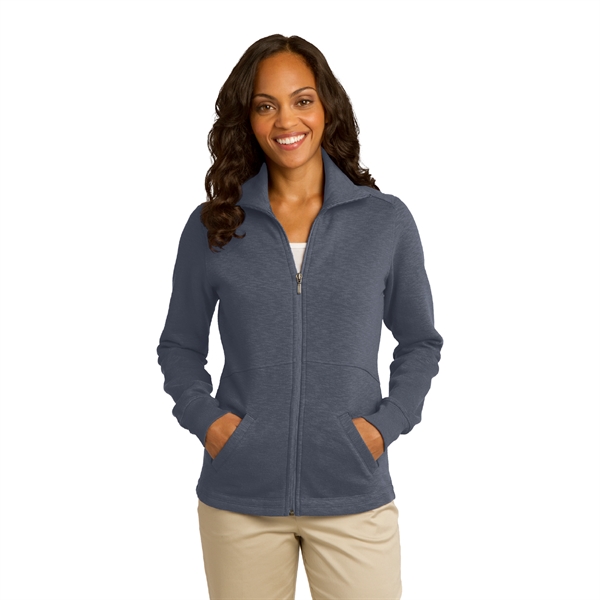 Port Authority® Ladies Slub Fleece Full-Zip Jacket - Image 3