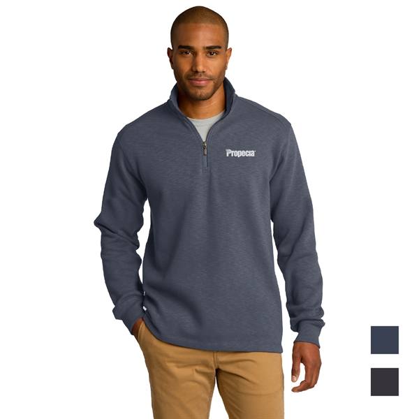 Port Authority® Slub Fleece 1/4-Zip Pullover - Image 1