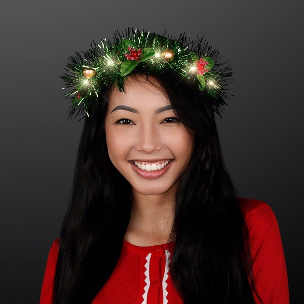 Christmas Crown Light Up Hair Wreath - Image 1