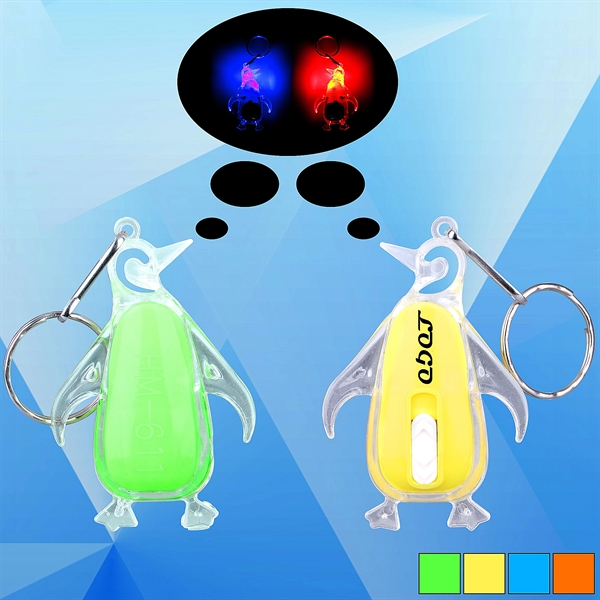 Penguin Shaped Flashlight w/ Key Chain - Image 1