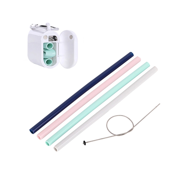 Reusable Collapsible Silicone Straw With Storage - Image 5