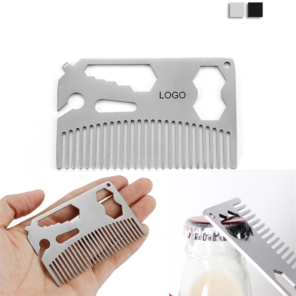 Metal Wallet Comb Bottle Opener - Image 1