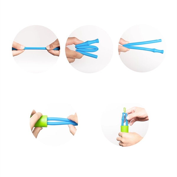 Silicone Reusable Collapsible Straw - Image 5
