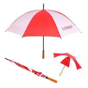 59"Ar Golf Straight  Umbrella With Wood Handle