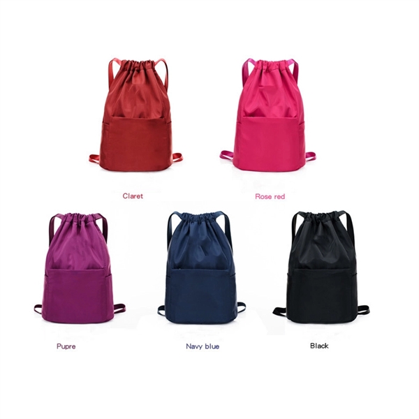 Drawstring Nylon Backpack Nylon Sports Backpack - Image 1