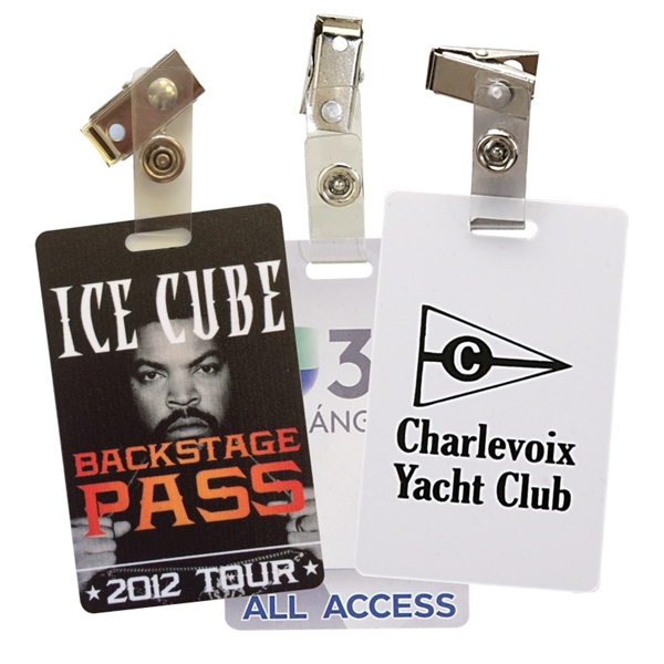 Vertical Plastic ID Card With Badge Clip - Image 1