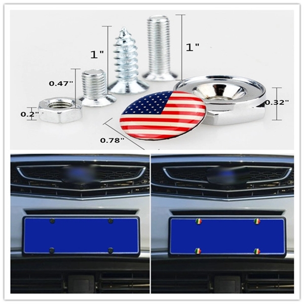 Car License Plate Screw Bolt Caps - Image 2
