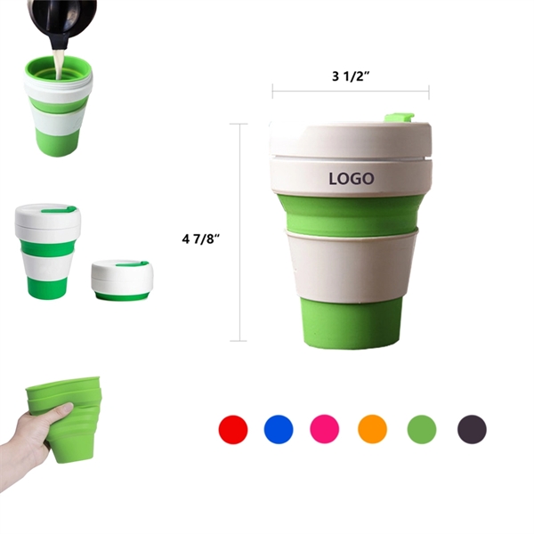 Silicone Collapsible Travel Folding Water Cup Coffee Cup - Image 1
