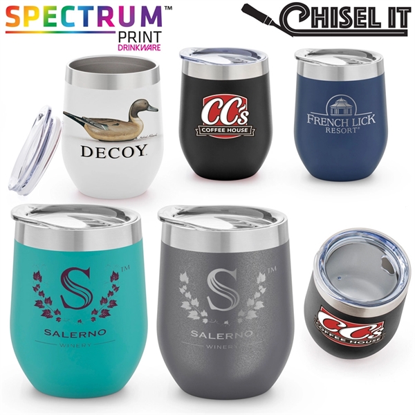 12 oz Double Wall  Stemless Wine Tumbler - Image 1