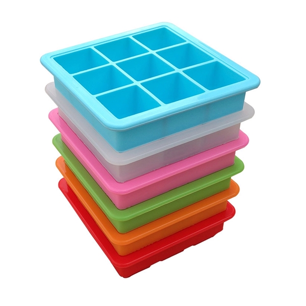 Reusable Silicone 9 Ice Cube Tray Mold Ice Mold - Image 2