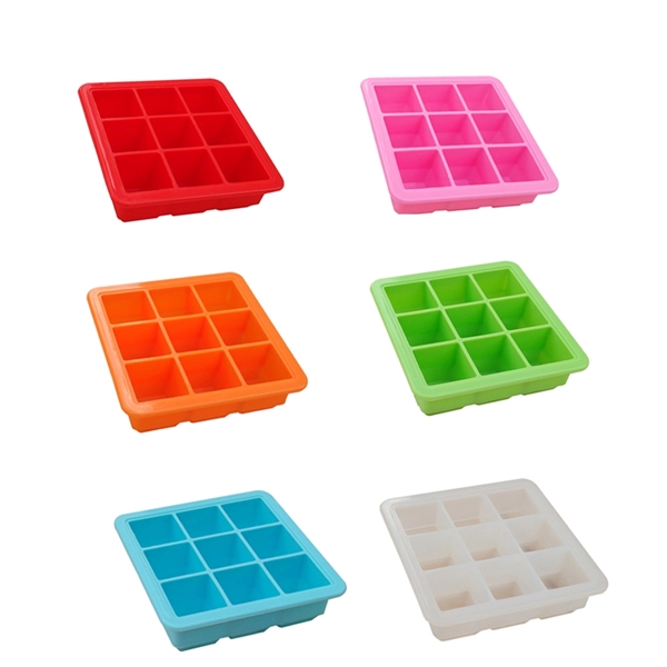 Reusable Silicone 9 Ice Cube Tray Mold Ice Mold - Image 3