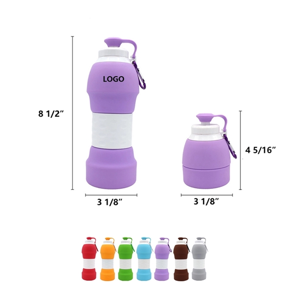 Silicone Collapsible Travel Folding Water Bottle Coffee Bott - Image 1