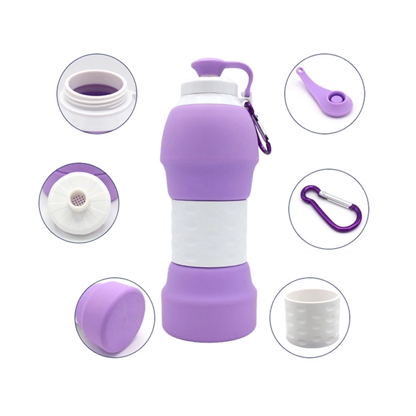 Silicone Collapsible Travel Folding Water Bottle Coffee Bott - Image 2
