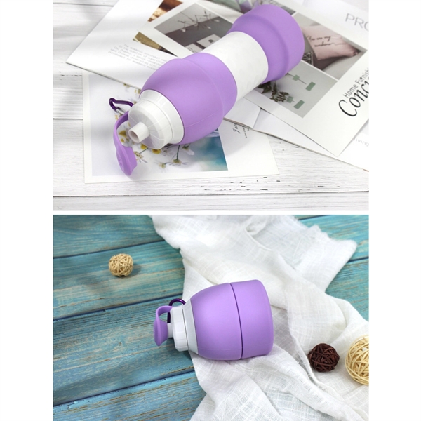 Silicone Collapsible Travel Folding Water Bottle Coffee Bott - Image 3