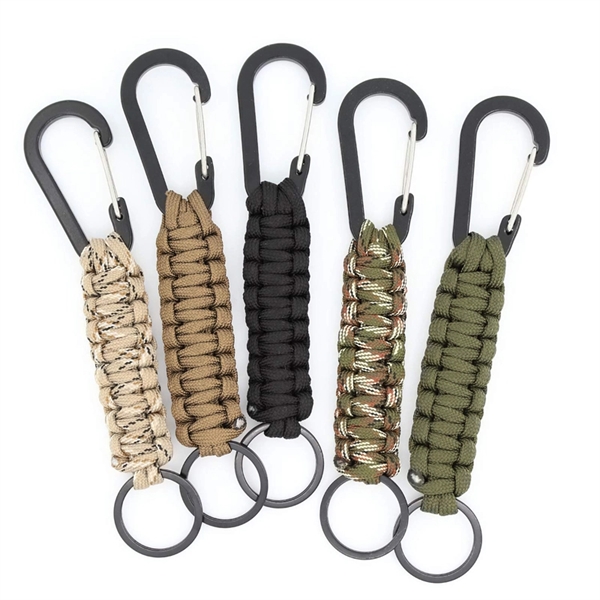 Paracord Keychain with D-Ring Aluminum Carabiner - Image 1