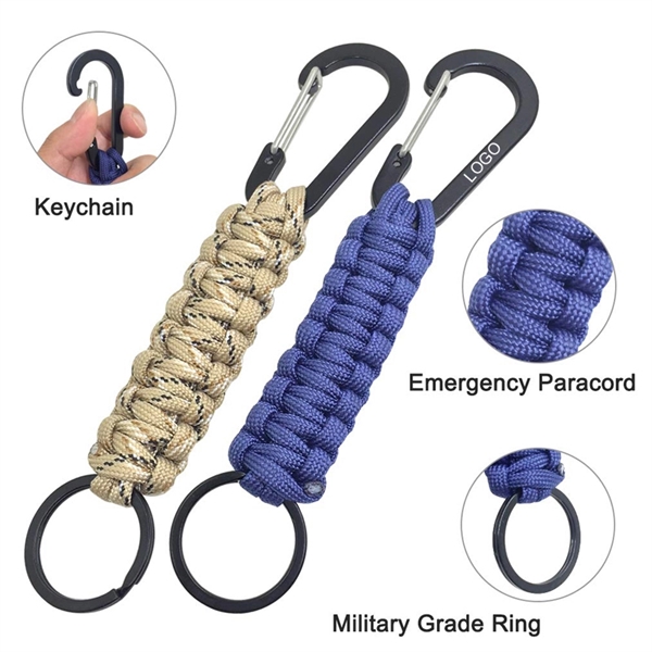 Paracord Keychain with D-Ring Aluminum Carabiner - Image 2