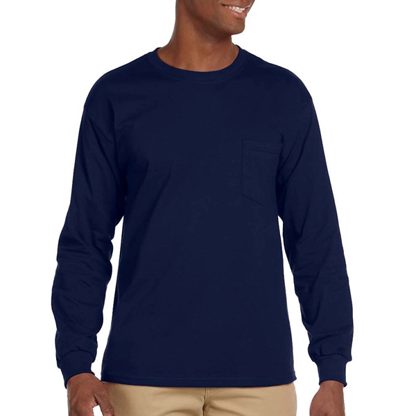 100% Cotton Long Sleeve Winter T-Shirt 6.1 oz with Pocket - Image 4