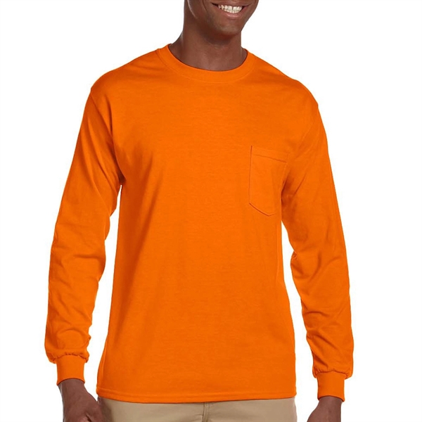 100% Cotton Long Sleeve Winter T-Shirt 6.1 oz with Pocket - Image 6