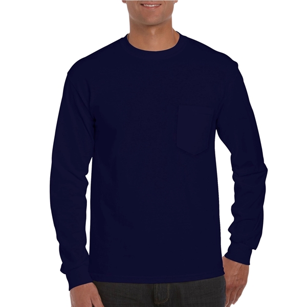 100% Cotton Long Sleeve Winter T-Shirt 6.1 oz with Pocket - Image 7