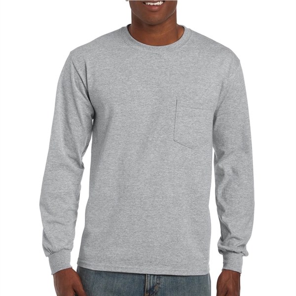 100% Cotton Long Sleeve Winter T-Shirt 6.1 oz with Pocket - Image 8