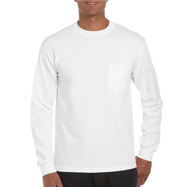 100% Cotton Long Sleeve Winter T-Shirt 6.1 oz with Pocket - Image 9