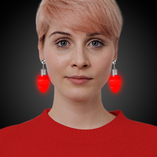 Christmas Bulb LED Clip-On Earrings - Image 1