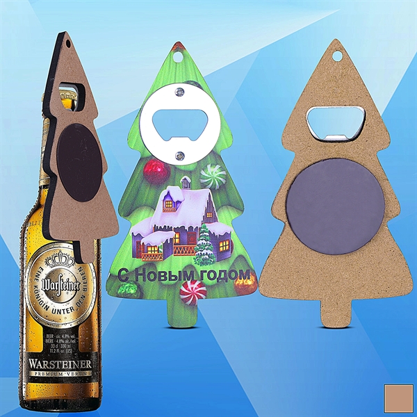 Christmas Tree Shaped Magnetic Bottle Opener - Image 1