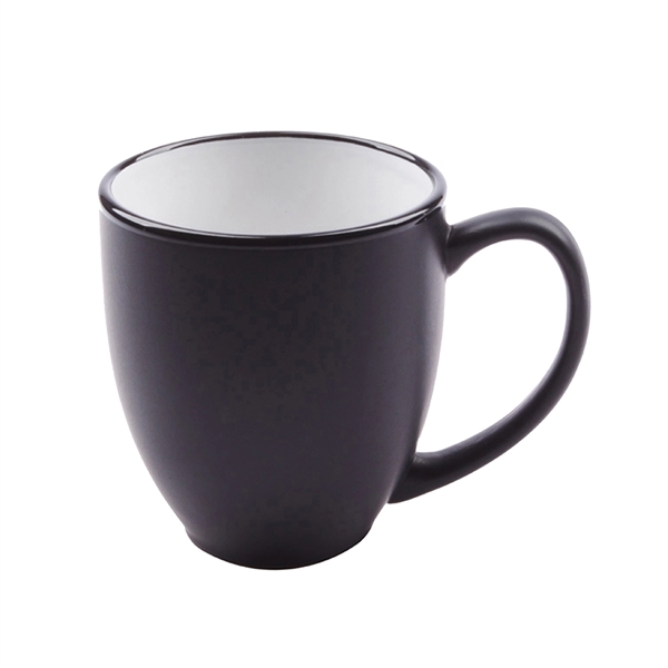 Two Tone Matte 15 oz. Bistro Mug with large curved handle - Image 2