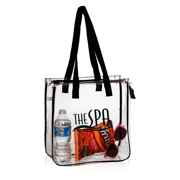 Clear Vinyl Tote bag, Stadium compliant zippered bags