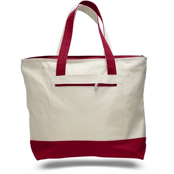 Heavy cotton 12 oz. Tote bag w/ matching bottom and handles - Image 2