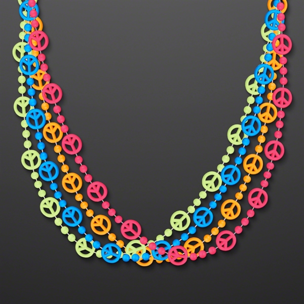 Peace Sign Bead Necklaces (NON-LIGHT UP) - Image 1
