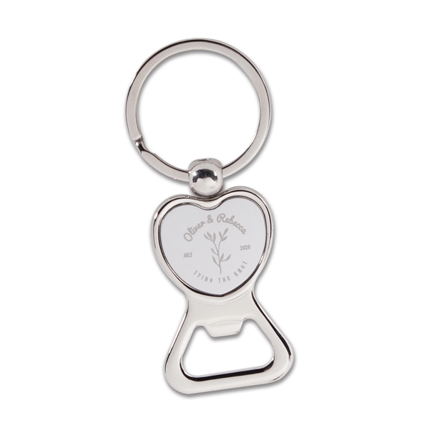 Heart Shaped Metal Bottle Opener Keychains - Image 1