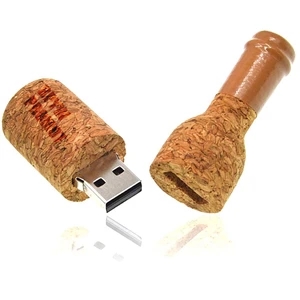 Wooden Wine Bottle Flash USB 2.0 Drive 8GB