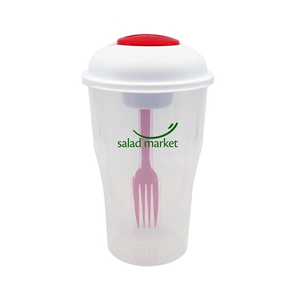 Salad Shaker Container with Fork and Dressing Container - Image 3